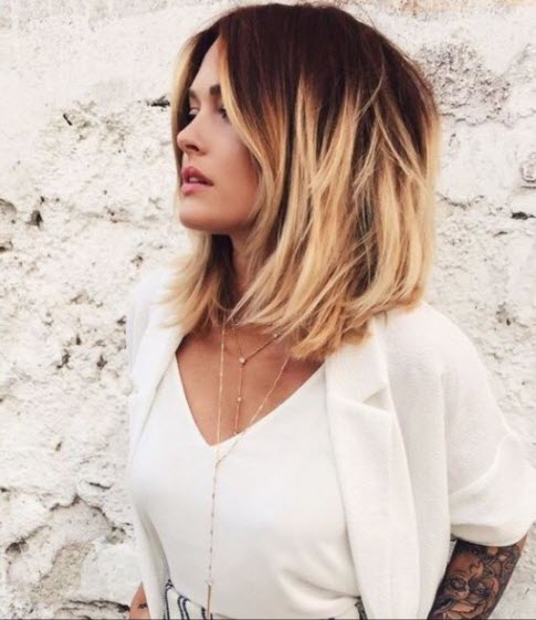 Боб до плеч: как выбрать длину и цвет. Более 100 фото