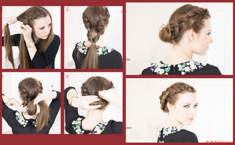 Вечерняя прическа на длинные волосы своими руками - фото
