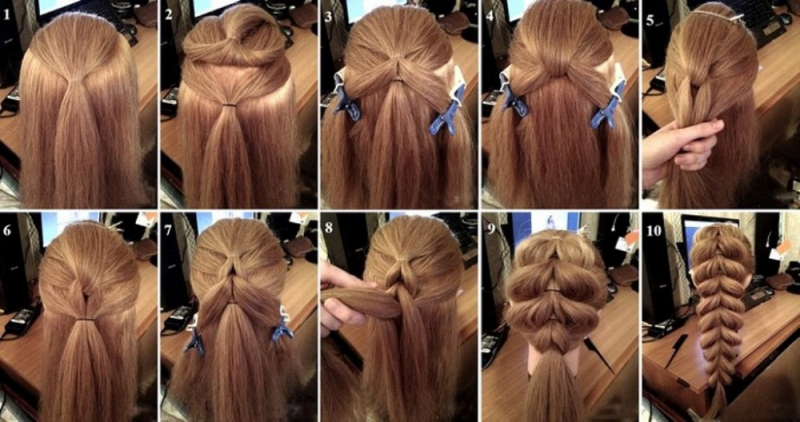 Вечерняя прическа на длинные волосы своими руками - фото