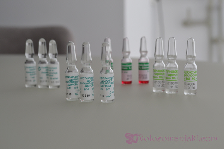 Витамины группы В в ампулах для ухода за волосами. Способ применения и рецептура